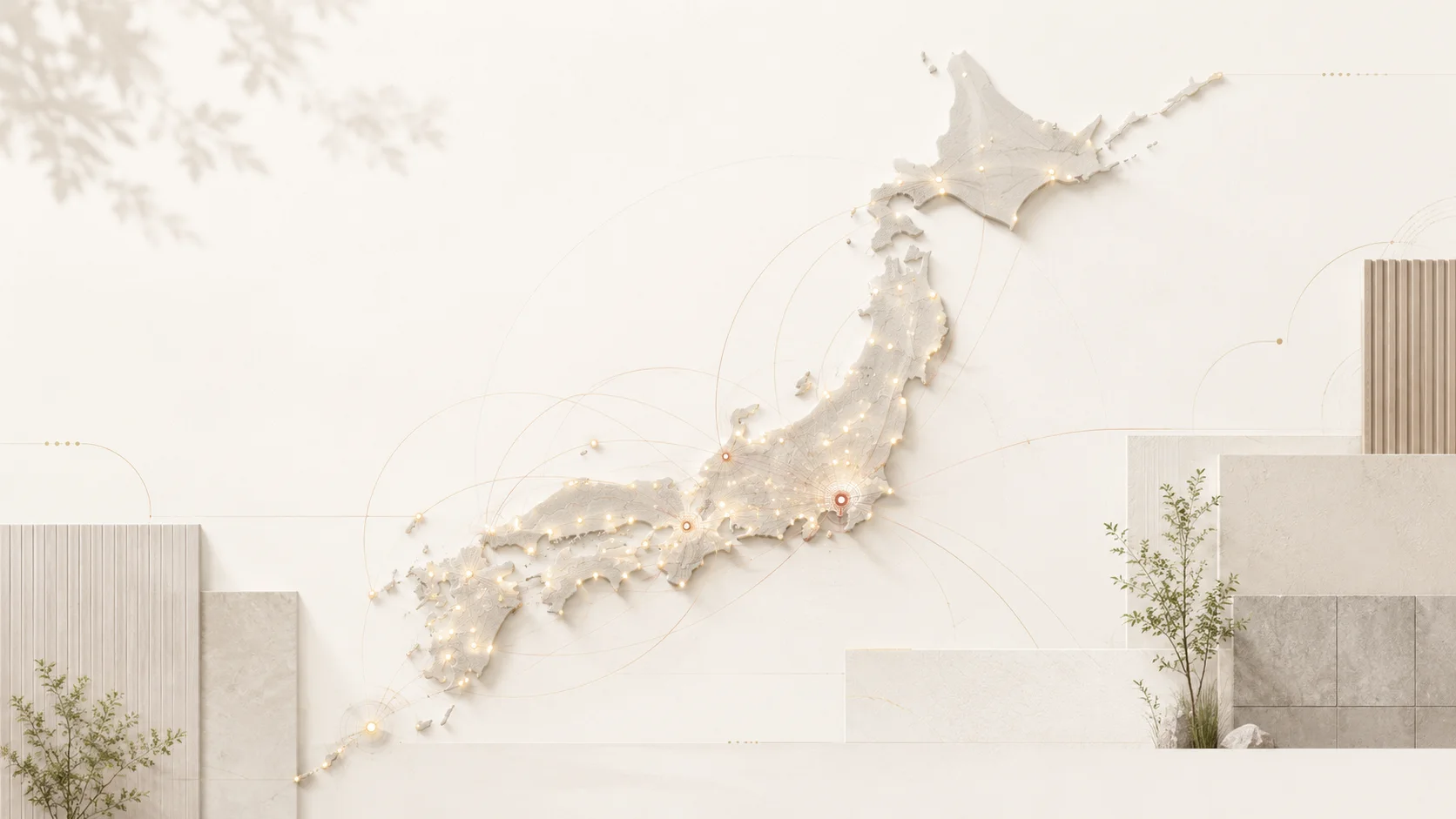 佐賀・西九州の自社工場を拠点に、M Art Wall を全国へ製造・配送する対応エリアのイメージ